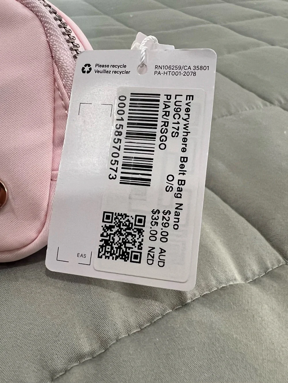 Lululemon Everywhere Belt Bag Nano in Blissful Pink/Gold